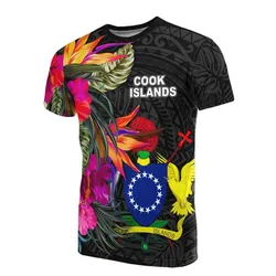 Cook Islands Polynesian Hibiscus Pattern Unisex 3D T-Shirt All Over Print ONBUG