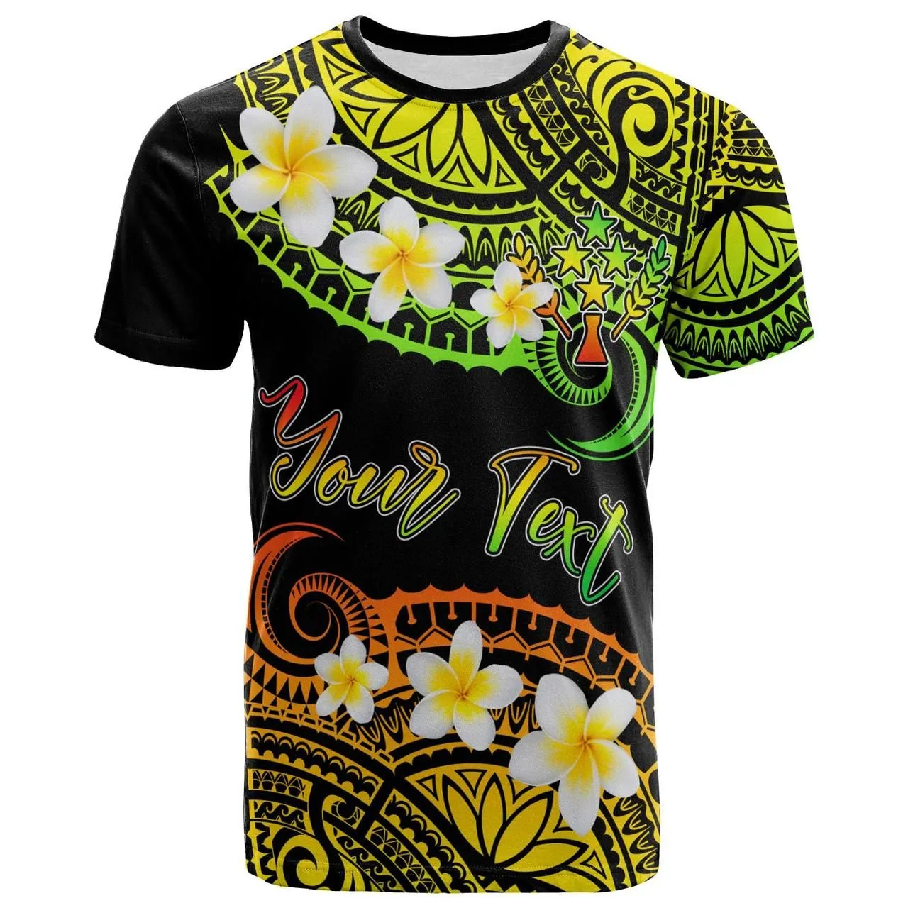Kosrae Custom Personalised T-Shirt - Plumeria Polynesian Vibe Reggae