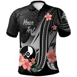 Yap Personalised Custom Polo Shirt - Polynesian Hibiscus Pattern Style