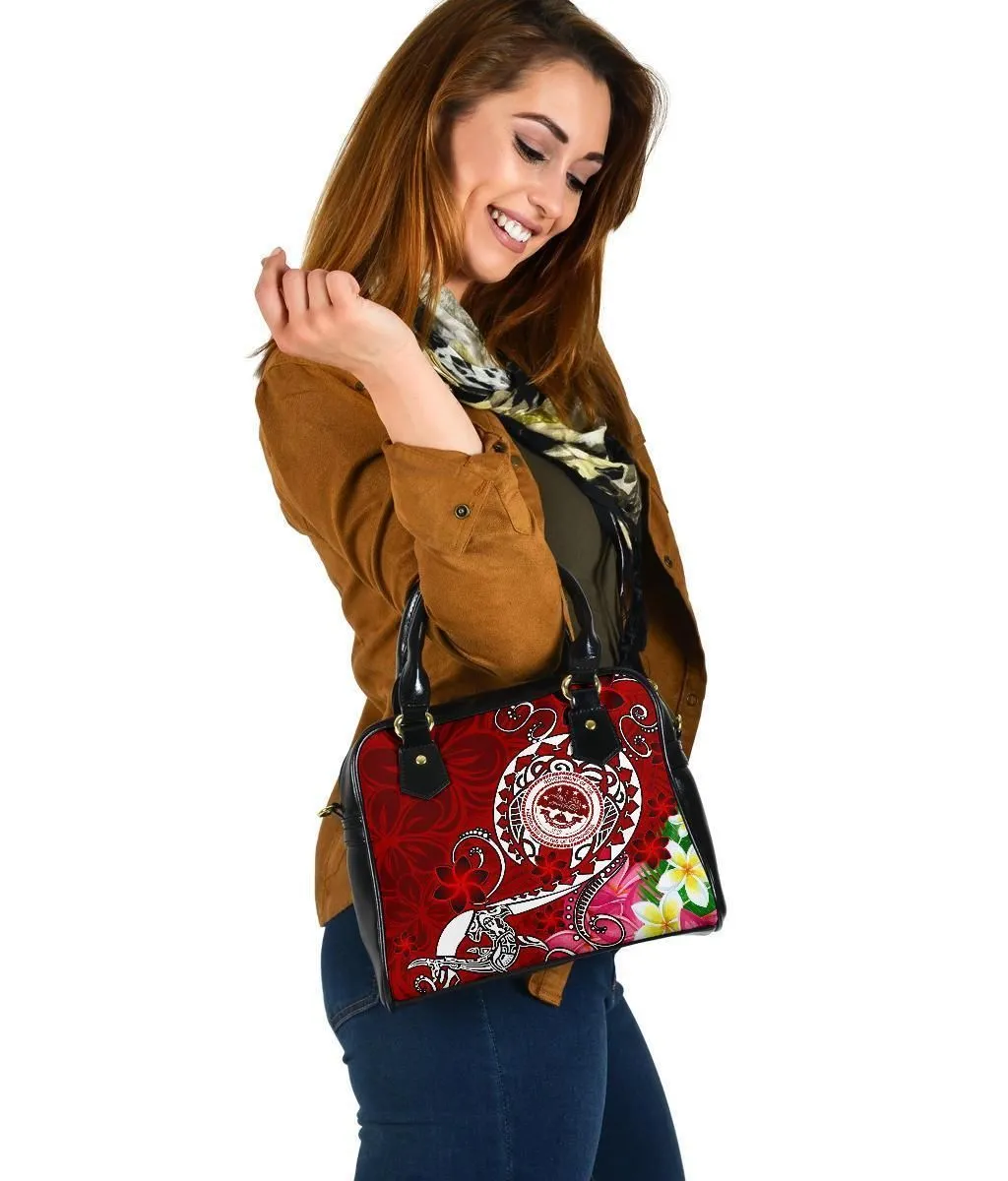 FSM Shoulder Handbag - Turtle Plumeria (Red)