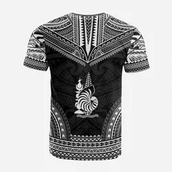 New Caledonia Custom Personalised T shirt - New Caledonia Coat Of Arms Polynesian Chief Tattoo Black Version