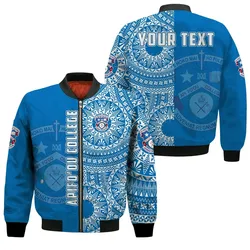 (Custom Personalised) Apifoou Tonga College Bomber Jacket Tongan Ngatu Pattern LT14