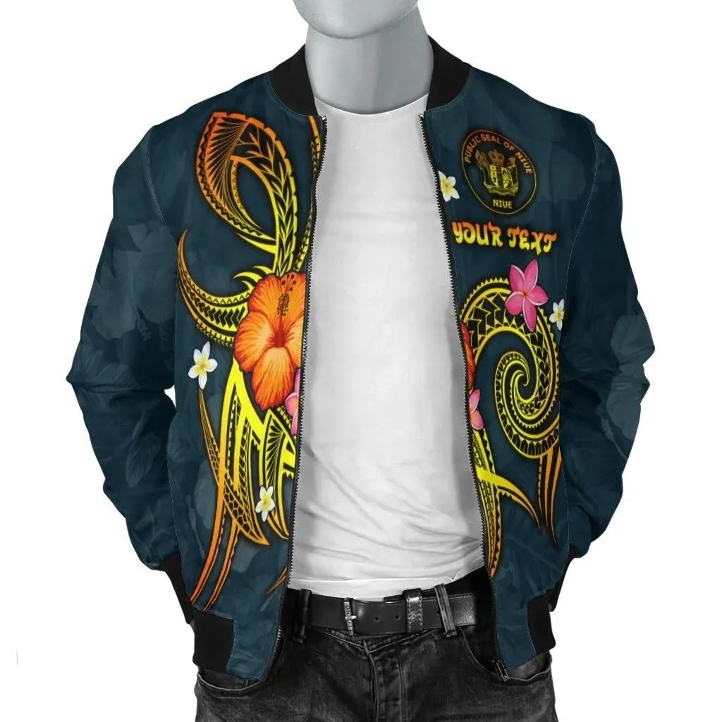 FamilyGater Jacket - Bomber Jacket Niue Polynesian Personalised - Legend of Niue (Blue) - BN15