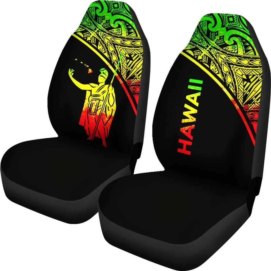Hawaii Car Seat Covers - Kamehameha King Polynesian Reggae Curve