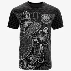 Alohawaii T-Shirt - Tee Federated States Of Micronesia Polynesian - Turtle Hibiscus Black - BN39