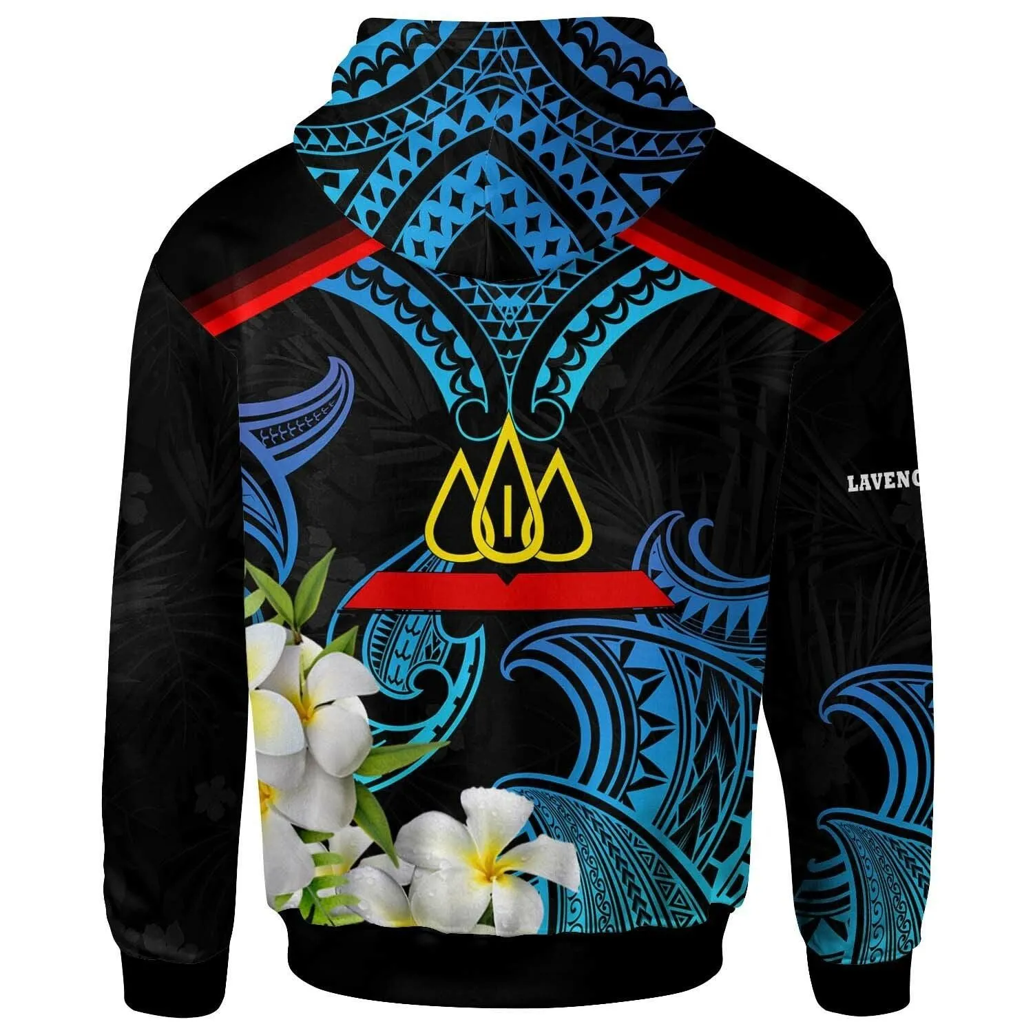 Tonga Polynesian Hoodie - Lavengamalie College with Polynesian Patterns and Plumeria Flower Hoodie LT10