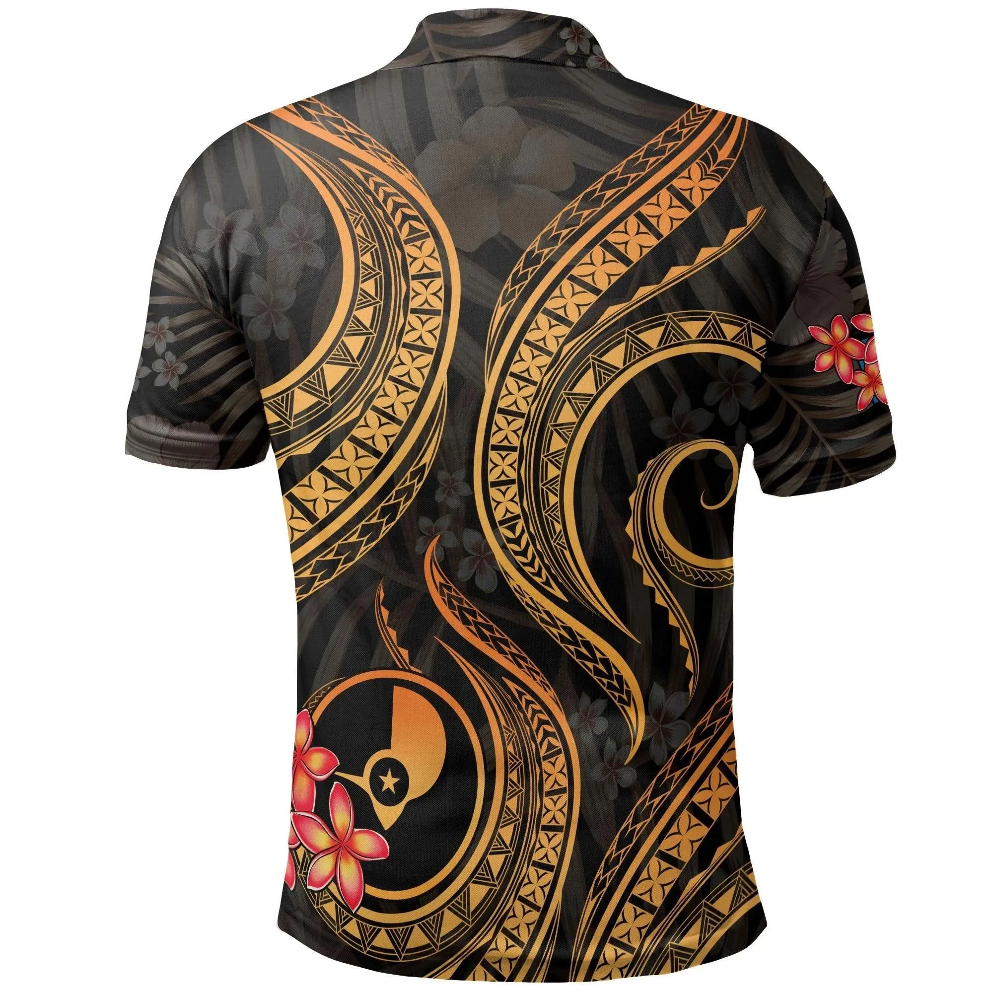 Yap Micronesian Polo Shirt - Gold Plumeria - BN11