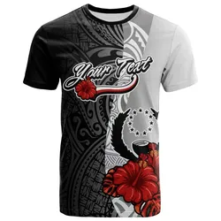 Pohnpei Micronesia Custom Personalised T-Shirt - Coat Of Arms With Hibiscus White - BN12