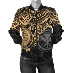 Polynesian Hawaii Bomber Jacket (Women) - Gold Turtle - BN1518