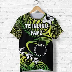 TE INUINU FAMZ Cook Islands Rugby T shirt Unique Vibes Green LT8