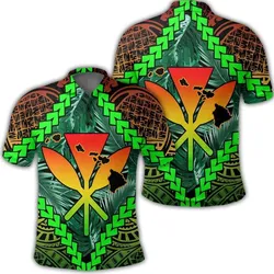 Hawaii Kanaka Kakau Tropical Polynesian Polo Shirt