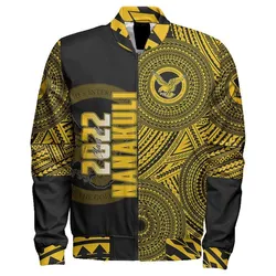 Polynesian Pride Jacket - Personalized Hawaii Class Of Nanakuli Sleeve Zip Bomber Jacket LT10