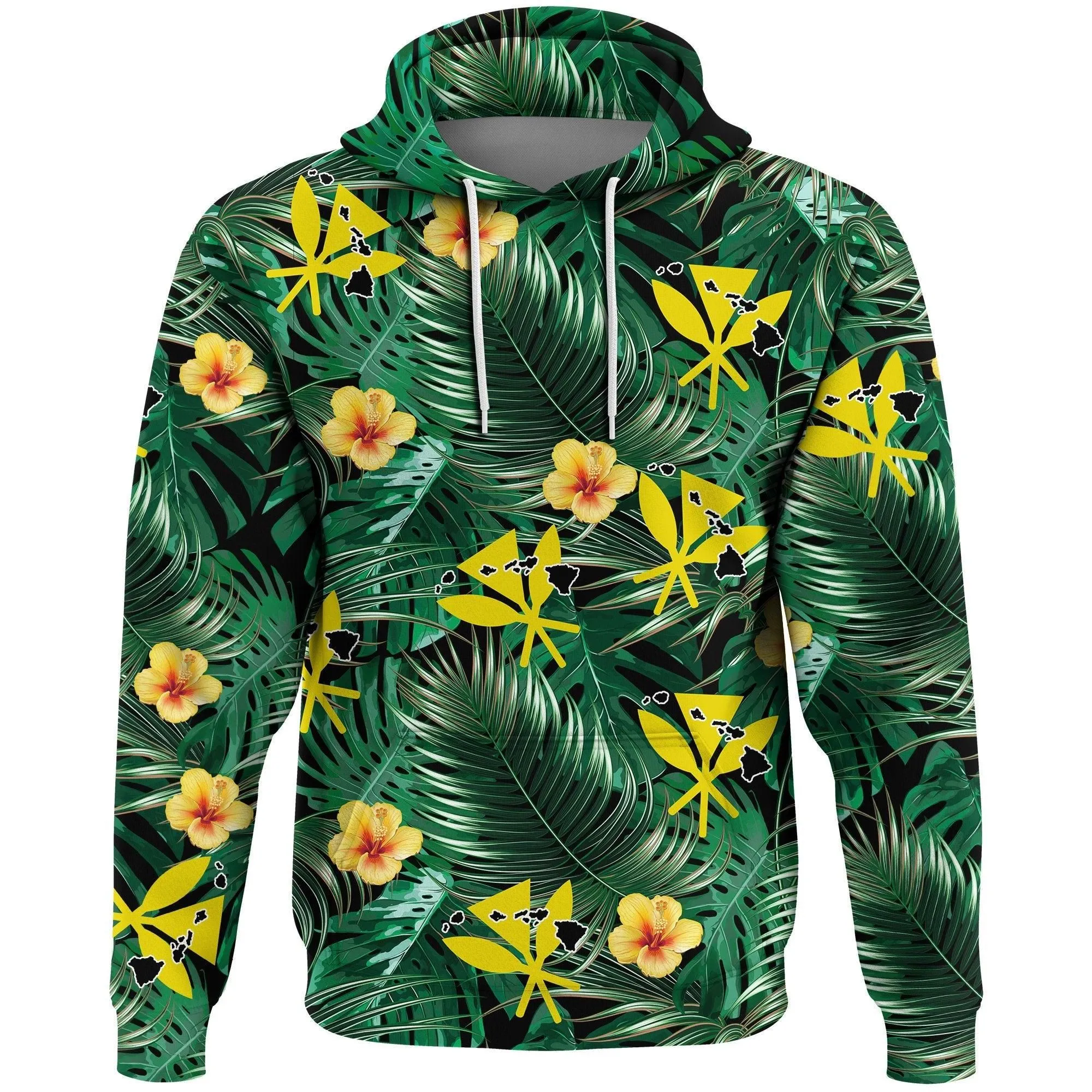 Hawaii Map Kanaka Tropical Summer Style Hoodie