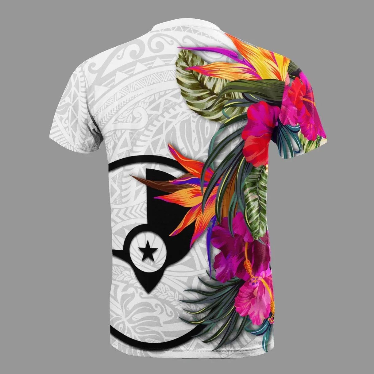 Yap Micronesian Custom Personalised T-Shirt - Hibiscus White Pattern