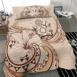 Vibe Hoodie Cook Islands Bedding Set - Hibiscus Flower Vintage Style