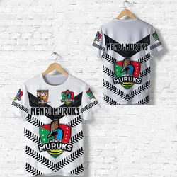 Papua New Guinea PRK Mendi Muruks T shirt Rugby Original Style White LT8