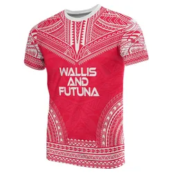 Wallis and Futuna All Over T shirt - Wallis and Futuna Coat Of Arms Polynesian Tattoo Style Red Version