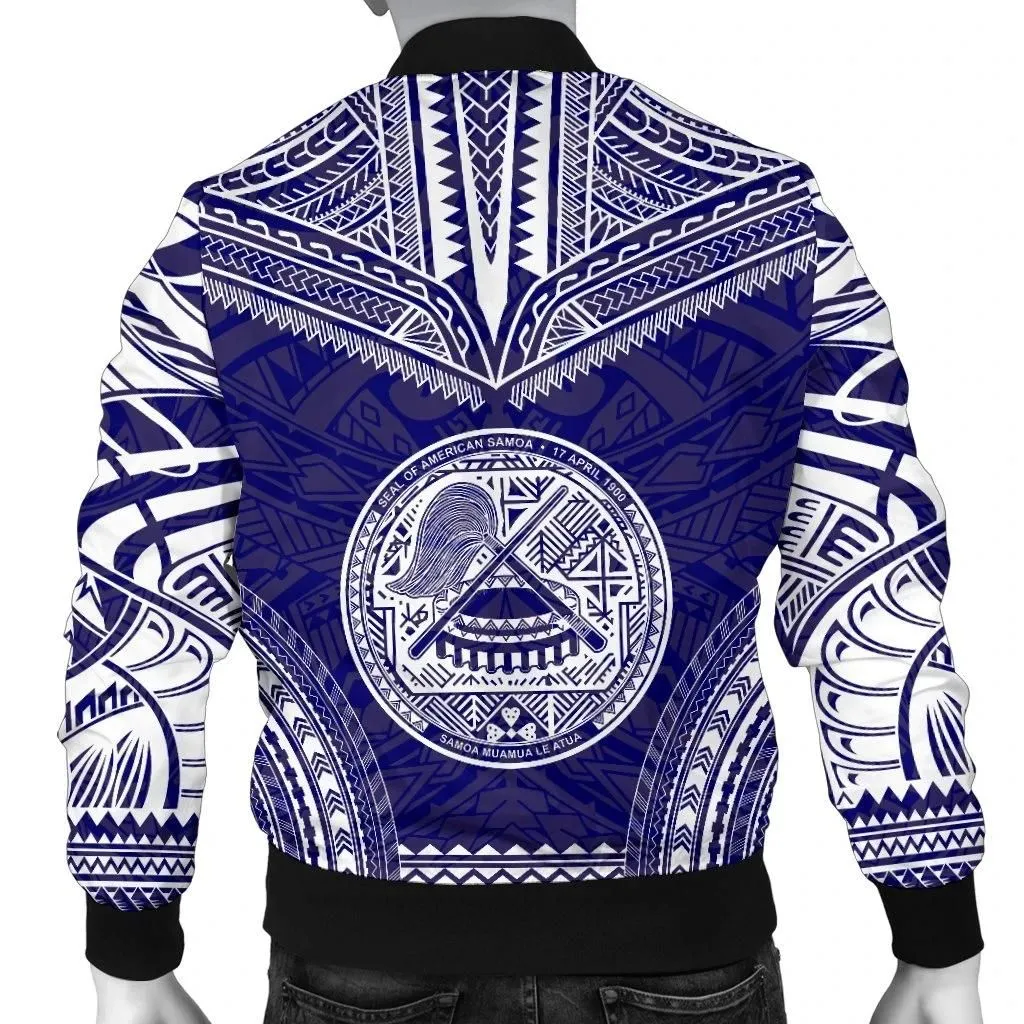 Alohawaii Jacket - Bomber Jacket American Samoa Flag Polynesian Chief - Bn10