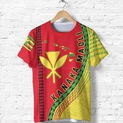 Hawaii T Shirt - Kanaka Maoli Flag Map Polynesian Tattoo