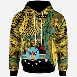Papua New Guinea Hela Province Polynesian Custom Personalised Hoodie - Tribal Wave Tattoo
