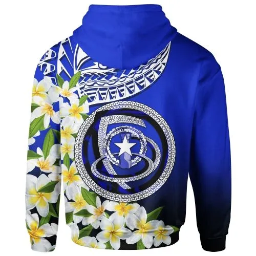 Northern Mariana Islands Hoodie - Polynesian Plumeria Pattern