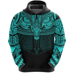 Best Polynesian Tattoo Hoodie Cyan A7
