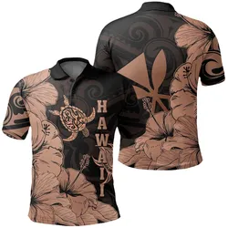 Hawaii Turtle Polo Shirt Polynesian Hibiscus Art Ver 2.0 Orange AH