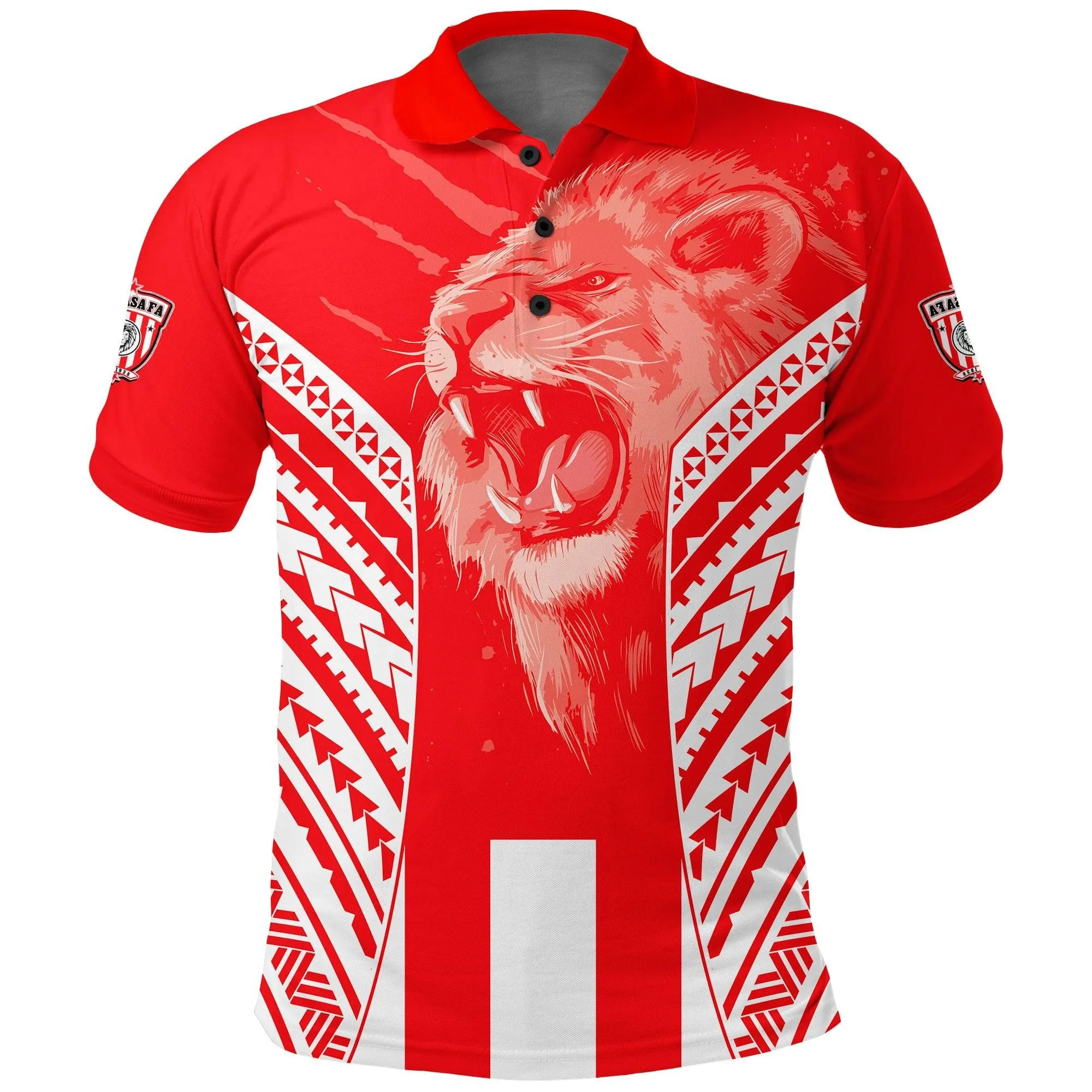 (Custom Personalised) LABASA Football Polo Shirt Strong Lion Of Fiji - Custom Text and Number LT13
