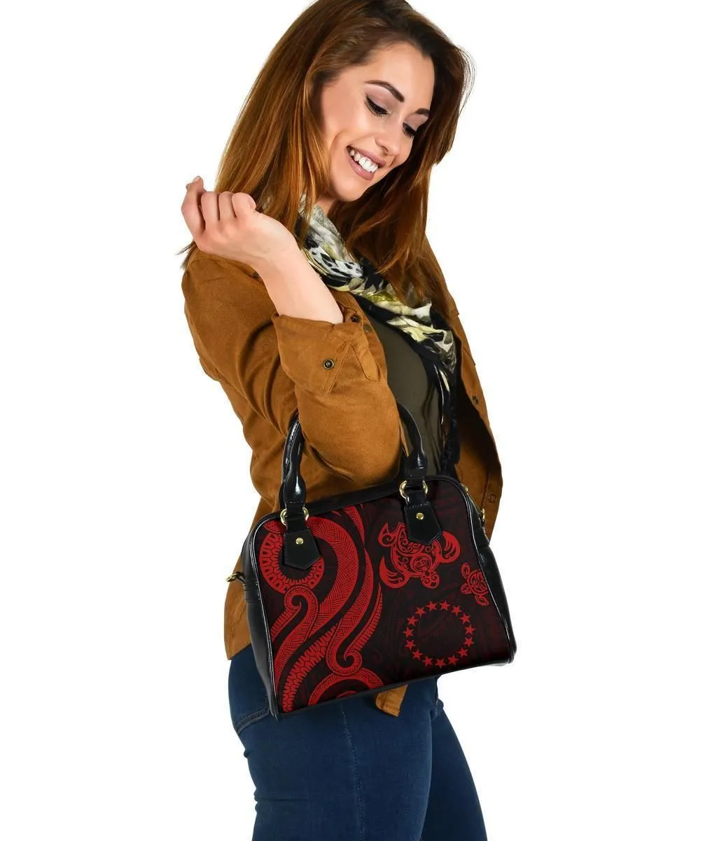 Cook Islands Shoulder Handbag - Red Tentacle Turtle