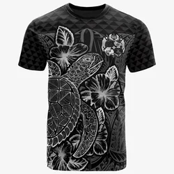 Alohawaii T-Shirt - Tee Tonga Polynesian - Turtle Hibiscus Black - BN39
