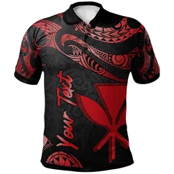 Hawaii Kanaka Maoli Polynesian Custom Personalised Polo Shirt - Poly Tattoo Red Version