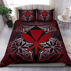 Polynesian Hawaii Red Hibiscus Coat Of Arms Bn Bedding Set Camlius