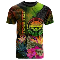 Federated States of Micronesia Polynesian Personalised T-Shirt -Hibiscus and Banana Leaves