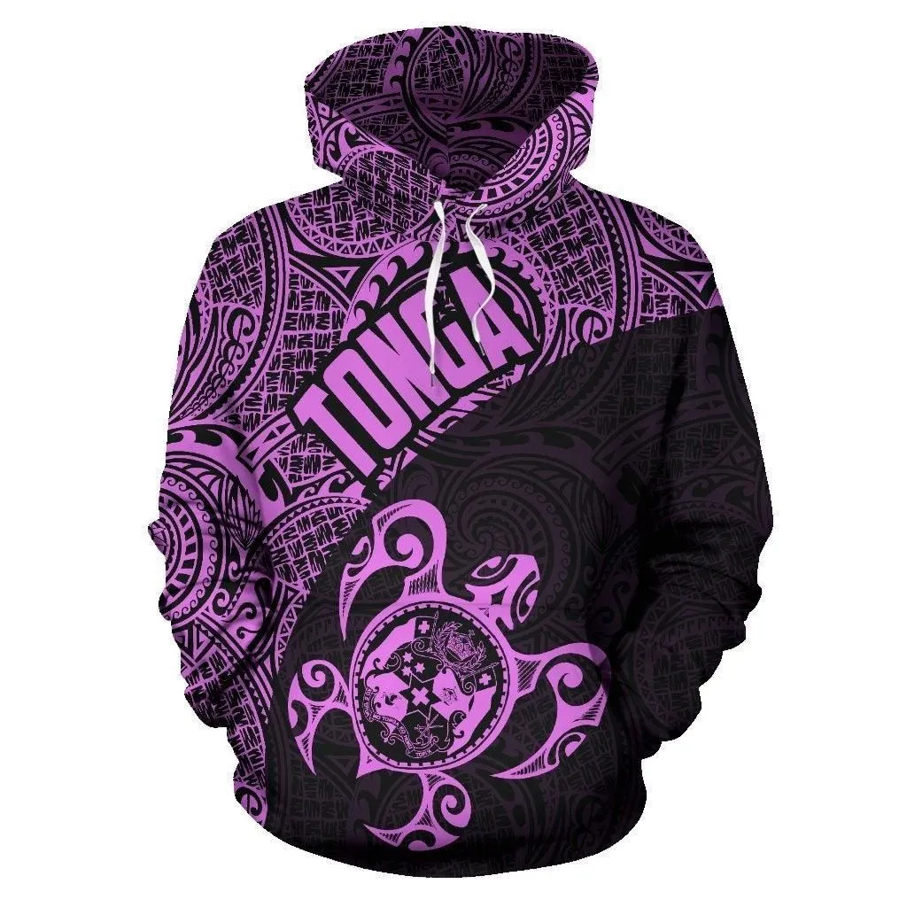 Tonga Hoodie - Tonga Coat of Arms In Turtle Polynesian Tattoo 050