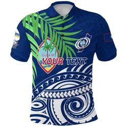 (Custom Personalised) Guam Rugby Polo Shirt Coconut Leaves