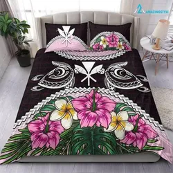 Kanaka Maoli Hawaii Polynesian Turtle Tropical Hibiscus Duvet Quilt Bedding Set