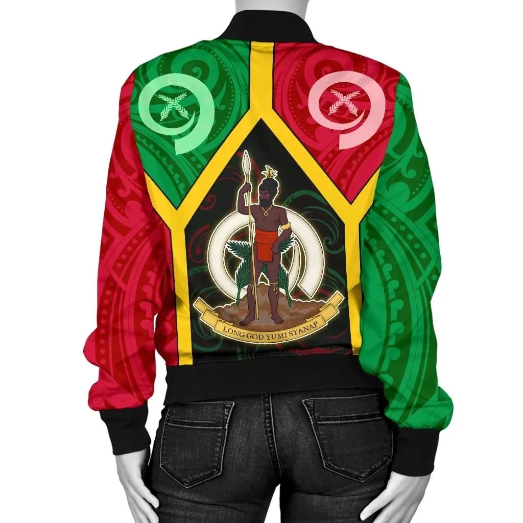 FamilyGater Jacket - Bomber Jacket Vanuatu Polynesian - Vanuatu Flag and Coat Of Arms - BN18