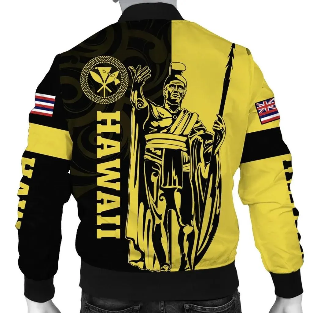 Polynesian Pride Jacket - Hawaii King Polynesian Bomber Jacket - Lawla Style Yellow