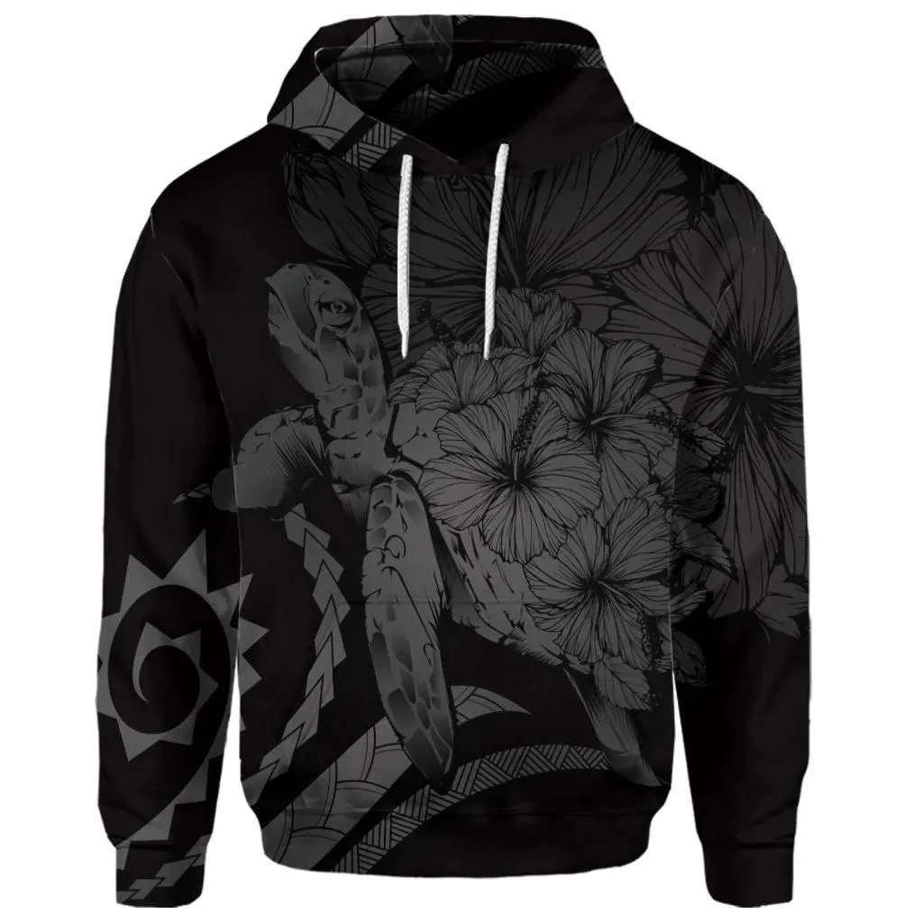 Alohawaii Hoodie - (Personalised) Hawaiian - Hawaii Turtle Hibiscus Polynesian Vintage Hoodie - Gray - AH - J4R