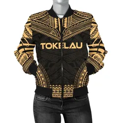 Tokelau Polynesian Chief Women'S Bomber Jacket - Gold Version - Bn10