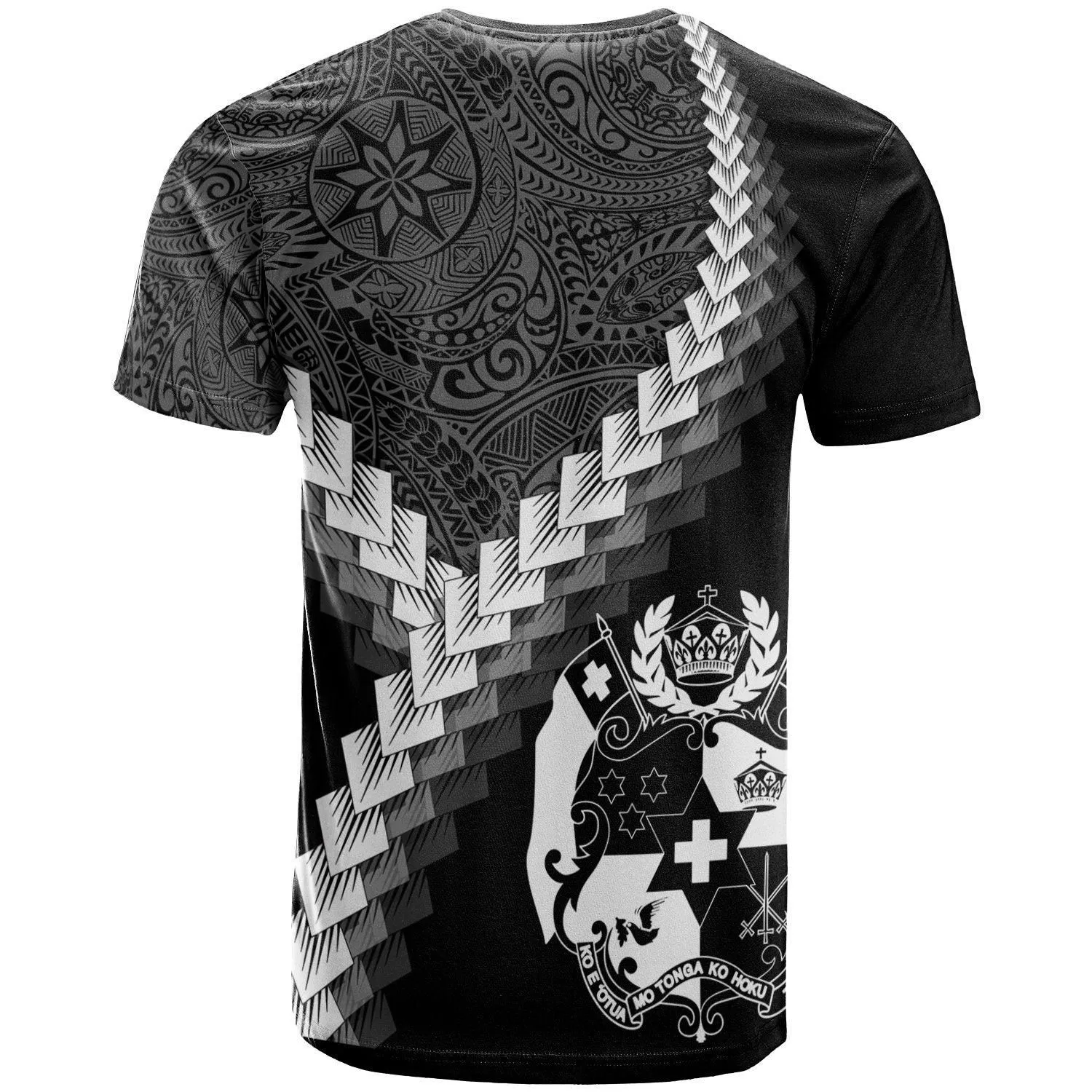 Tonga T-Shirt - Coat Of Arms With Polynesian Tattoo