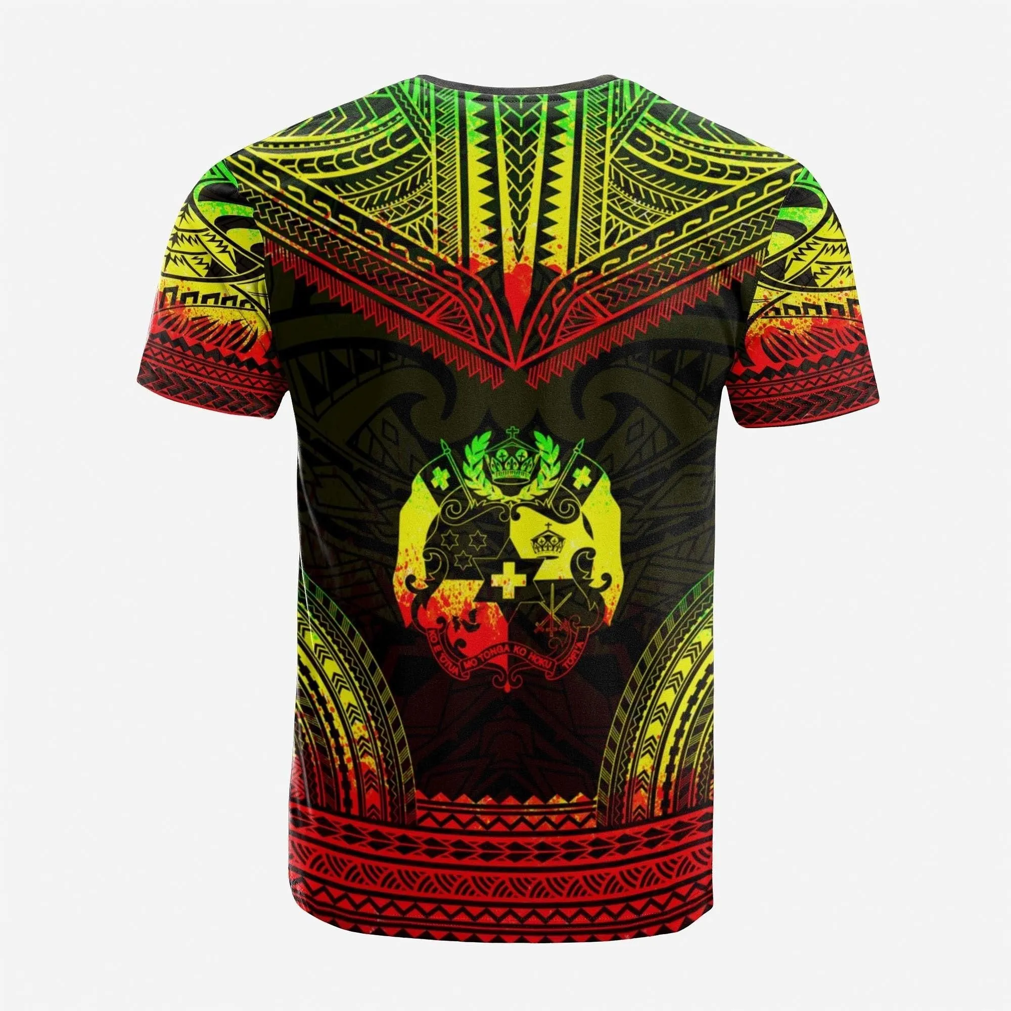 Tonga Custom Personalised T shirt - Tonga Coat Of Arms Polynesian Chief Tattoo Reggae Version