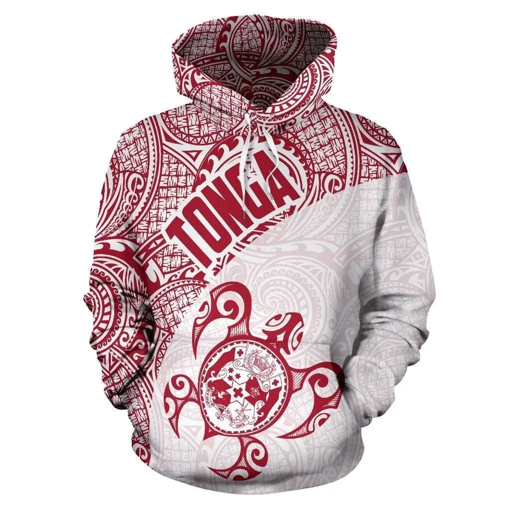 Tonga Hoodie - Tonga Coat of Arms In Turtle Polynesian Tattoo 060