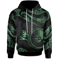 Yap Micronesia Hoodie - Poly Tattoo Green Version