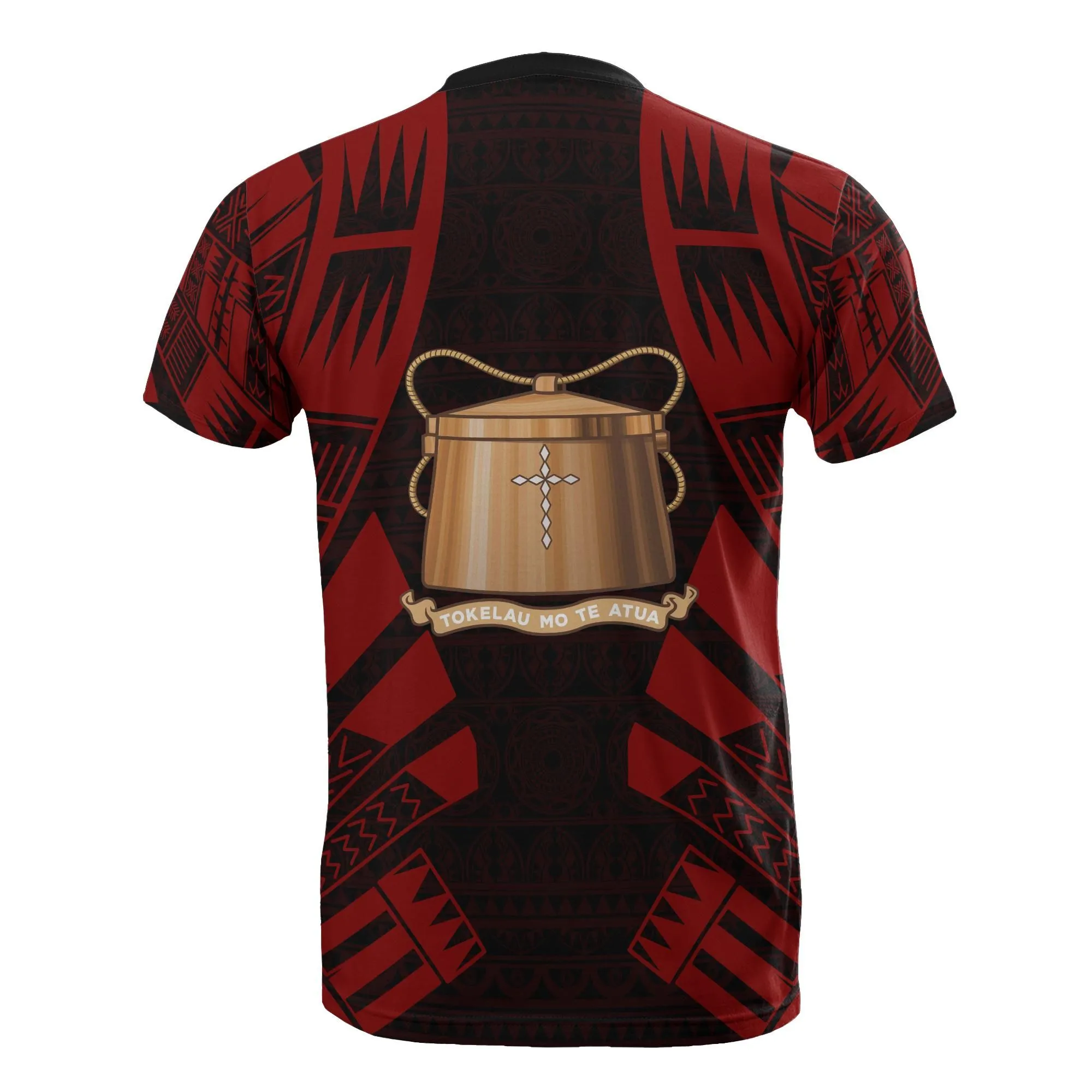 Tokelau T shirt - Tokelau Coat Of Arms Polynesian Tattoo Red Style