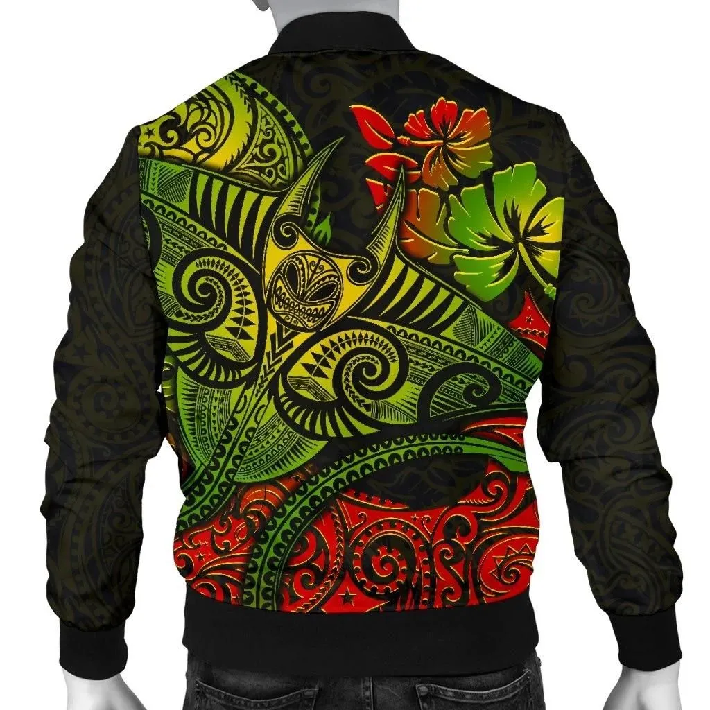 Hawaii Men's Bomber Jacket - Polynesian \bManta Ray - BN15