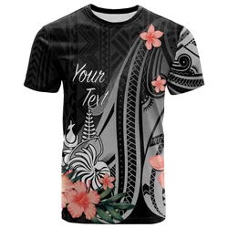 New Caledonia Personalised Custom T shirt - Polynesian Hibiscus Pattern Style