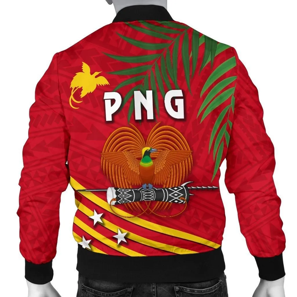 Papua New Guinea Rugby Men Bomber Jacket Coconut Leaves - The Kumuls