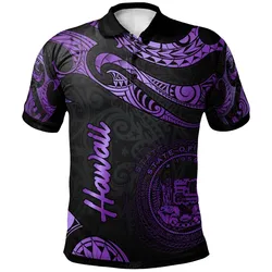 Hawaii Polynesian Polo Shirt - Poly Tattoo Purple Version