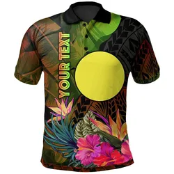 Palau Polynesian Personalised Polo -  Hibiscus and Banana Leaves - BN15